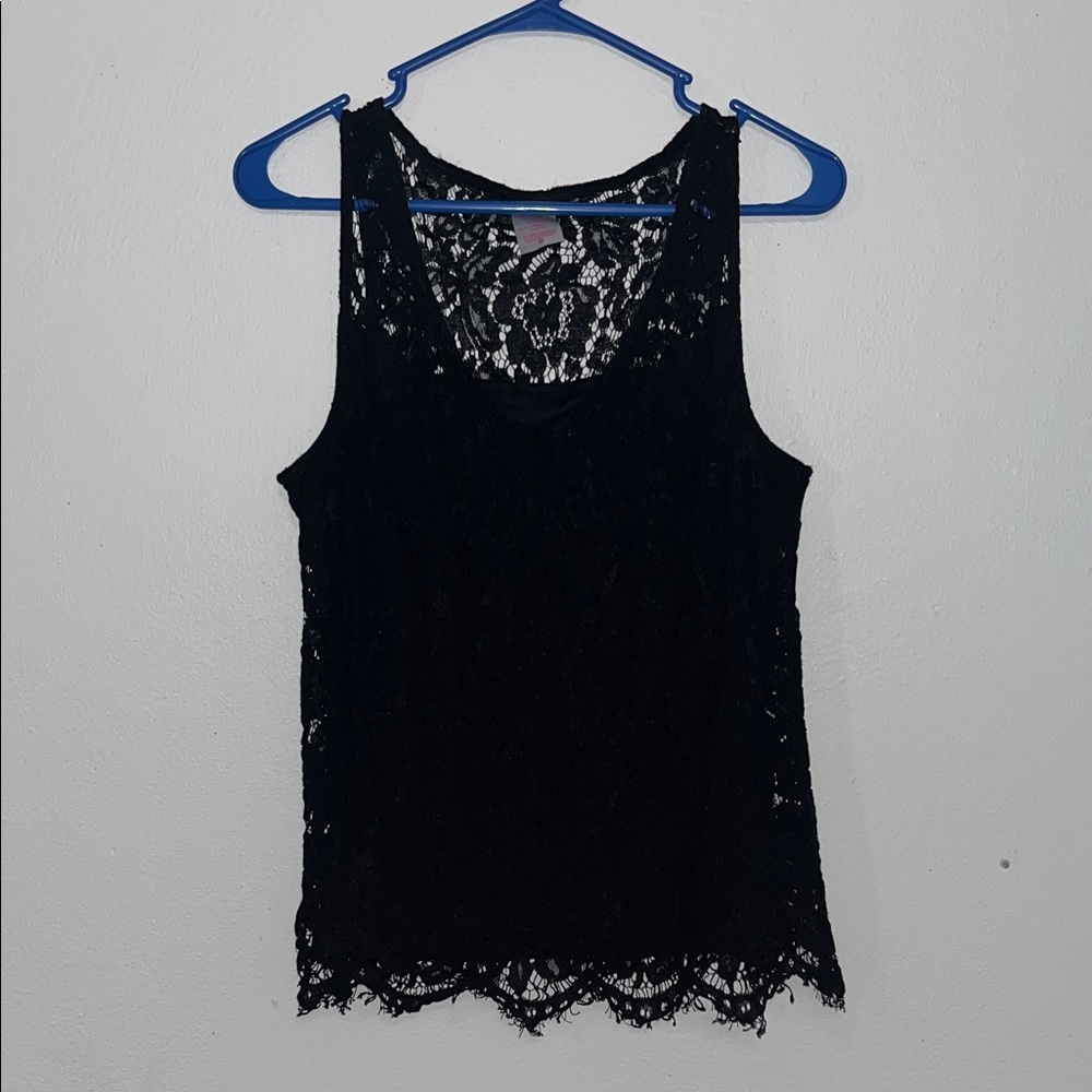 No Boundaries Black Lace Tank Top